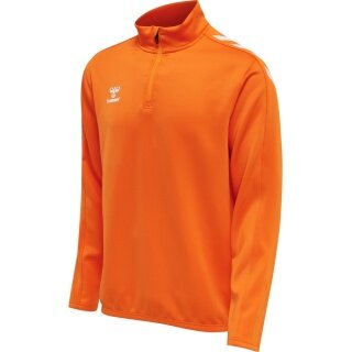 hummel Sport-Langarmshirt hmlCORE XK Half-Zip Poly Sweat (Polyester-Sweatstoff) orange Herren
