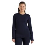 Icebreaker Unterwäsche Thermo-Langarmshirt 260 Tech Crewe - Merinowolle, enganliegend - dunkelblau Damen