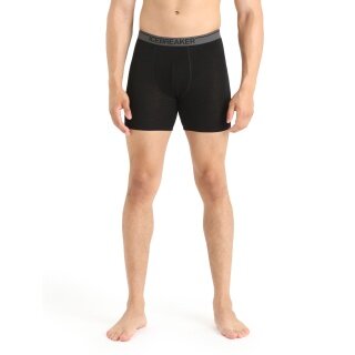 Icebreaker Boxershort Anatomica Long (Merinowolle, längerer Schnitt) Unterwäsche schwarz Herren