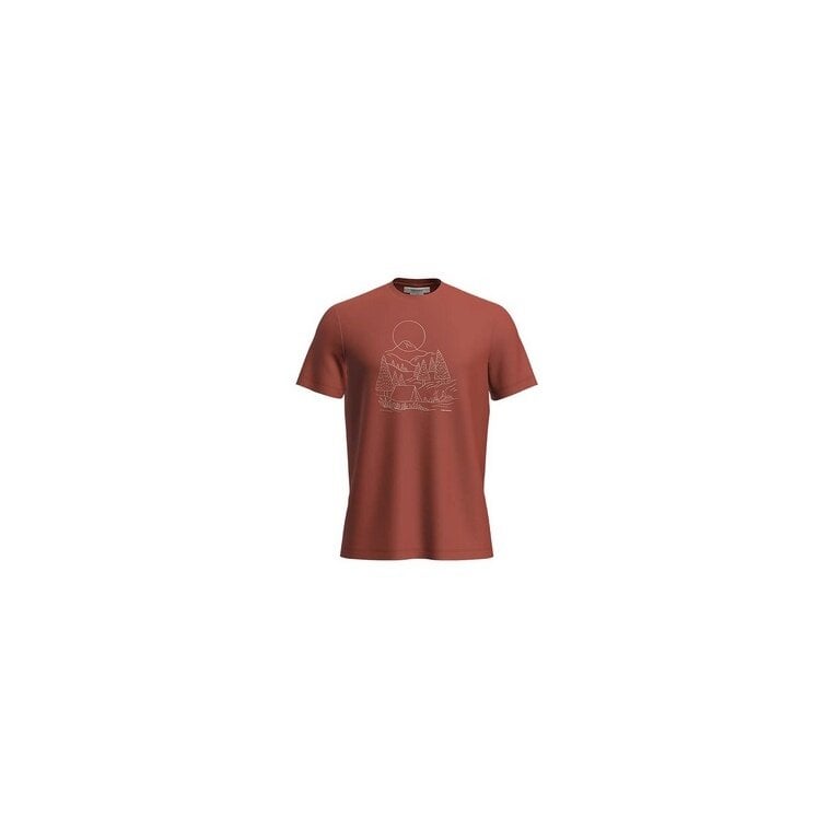 Icebreaker Wander-/Freizeit Tshirt Merino 150 Tech Lite III Sunset Camp (100% Merinowolle) rot Herren