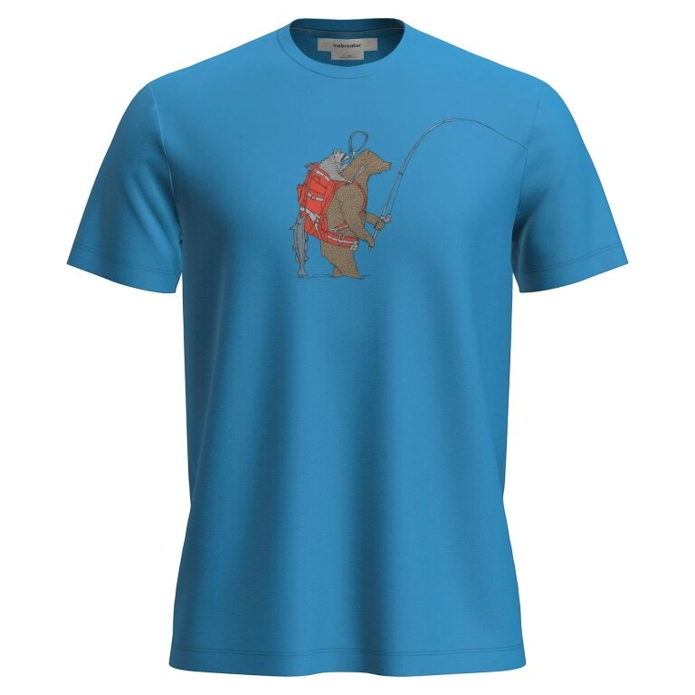 Icebreaker Wander-/Freizeit Tshirt Merino 150 Tech Lite Bear Catch (100% Merinowolle) blau Herren