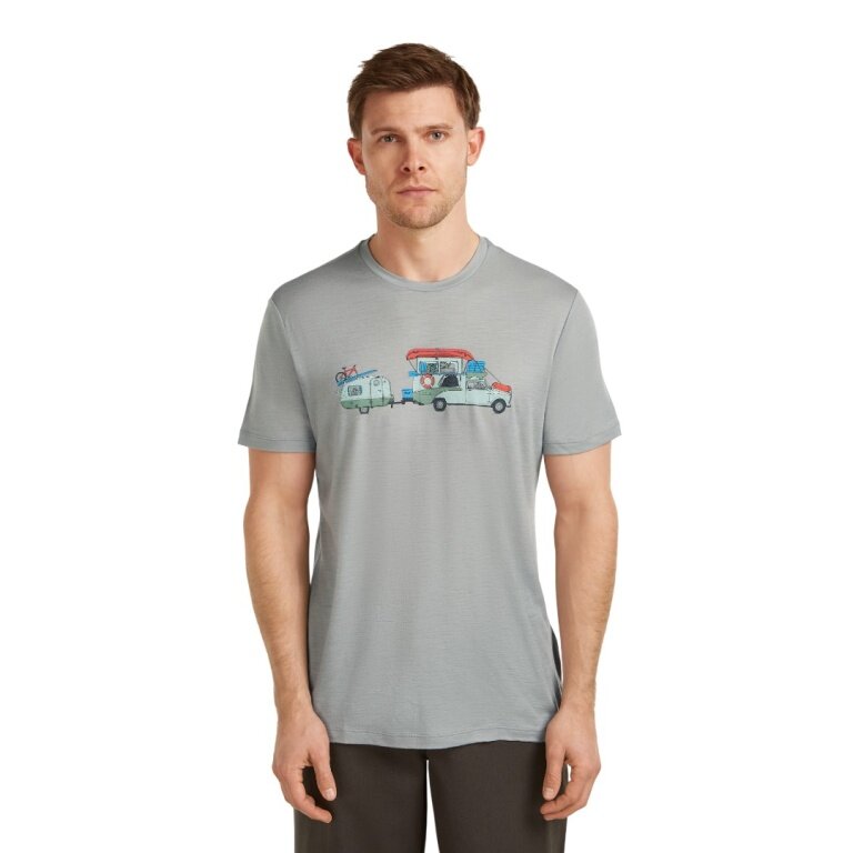 Icebreaker Wander-/Freizeit Tshirt Merino 150 Tech Lite Transportage (100% Merinowolle) grau Herren