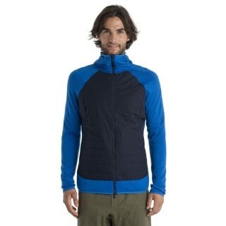 Icebreaker Hybrid-Kapuzenjacke Merinomix Quantum Hybrid Zip-Hoodie - blau Herren