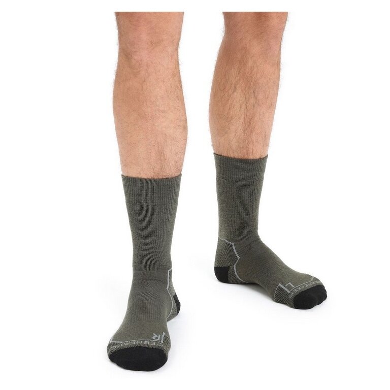 Icebreaker Wandersocke Crew Anatomica Hike Medium Cushion (Merinowolle, strapazierfähig, leicht) lodegrün Herren