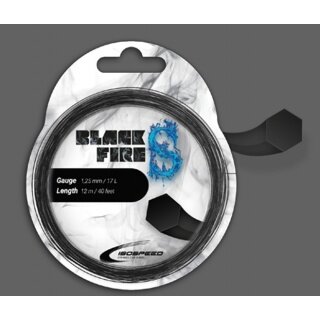 IsoSpeed Tennissaite Black Fire S (Haltbarkeit+Spin) 1.25mm schwarz 12m Set