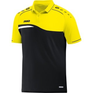 JAKO Sport-Polo Competition 2.0 (100% Polyester) schwarz/neongelb Herren