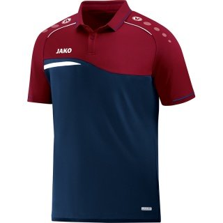 JAKO Sport-Polo Competition 2.0 (100% Polyester) marineblau/dunkelrot Herren