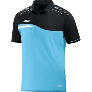 JAKO Sport-Polo Competition 2.0 (100% Polyester) aquablau/schwarz Herren