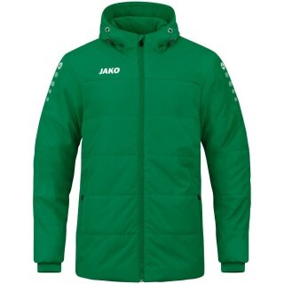 JAKO Coachjacke Team mit Kapuze (100% Polyester, wasserabweisendes Obermaterial) grün Herren