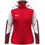 JAKO Kapuzenjacke Dynamic (Polyester-Fleece, Seitentaschen mit Reißverschluss) rot/weiss/dunkelrot Damen