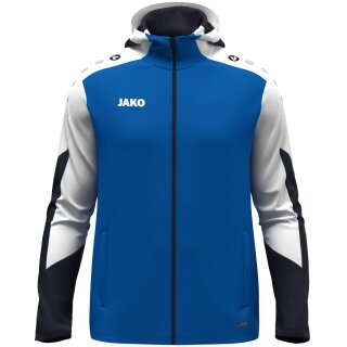 JAKO Kapuzenjacke Dynamic (Polyester-Interlock-Fleece, Seitentaschen mit Reißverschluss) royalblau/weiss/marineblau Herren