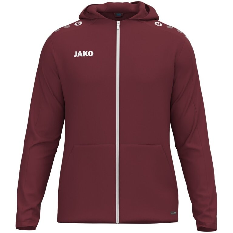 JAKO Kapuzenjacke One (Innenseite aus Micro-Fleece, 100% rec. Polyester) bordeauxrot Herren