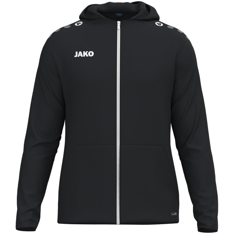 JAKO Kapuzenjacke One (Innenseite aus Micro-Fleece, 100% rec. Polyester) schwarz Herren