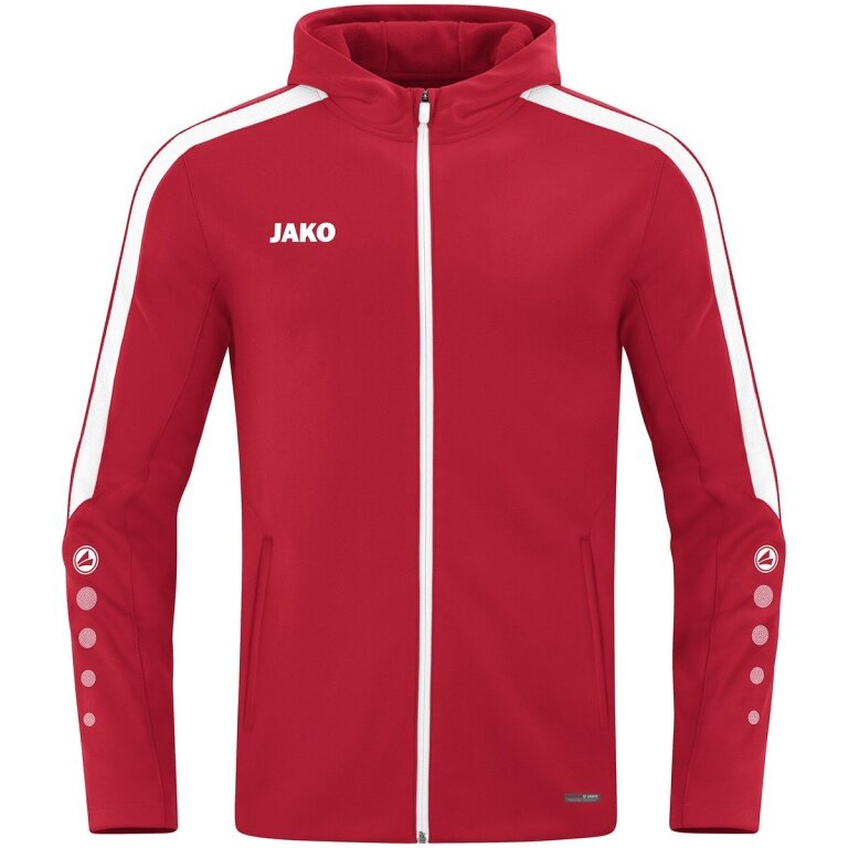 JAKO Kapuzenjacke Power (Polyester-Fleece, Seitentaschen mit Reißverschluss) rot Kinder