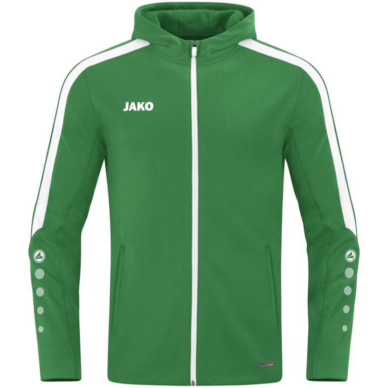 JAKO Kapuzenjacke Power (Polyester-Fleece, Seitentaschen mit Reißverschluss) grün Kinder