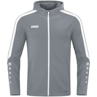 JAKO Kapuzenjacke Power (Polyester-Fleece, Seitentaschen mit Reißverschluss) dunkelgrau Kinder