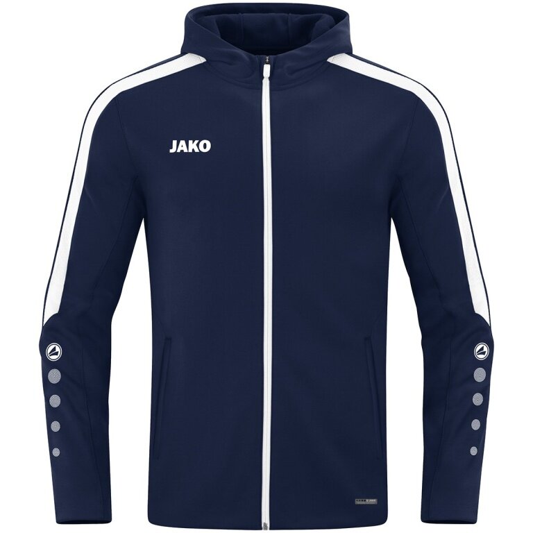 JAKO Kapuzenjacke Power (Polyester-Fleece, Seitentaschen mit Reißverschluss) marineblau Kinder