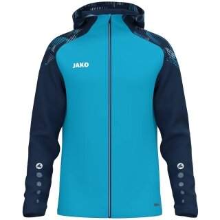 JAKO Kapuzenjacke Sonic (strapazierfähig, weiches Tragegefühl) aquablau/marineblau Kinder