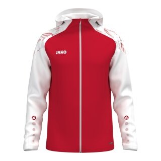 JAKO Kapuzenjacke Sonic (strapazierfähig, weiches Tragegefühl) rot/weiss Herren