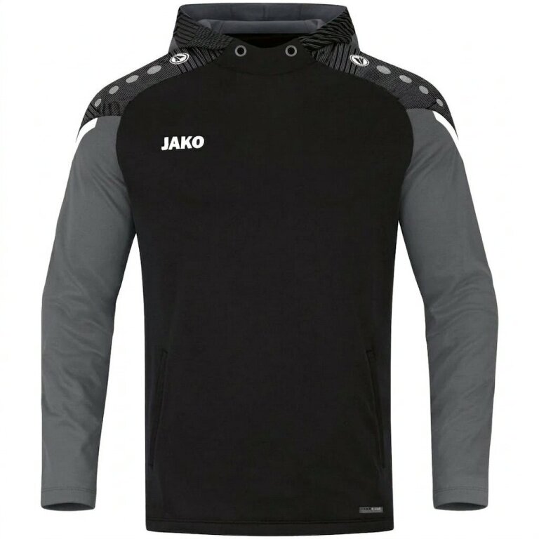 JAKO Kapuzensweat (Hoodie) Performance (Polyester-Fleece) schwarz/anthrazitgrau Kinder