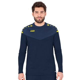 JAKO Sport-Langarmshirt Sweat Champ 2.0 (100% Polyester) marineblau/gelb Herren