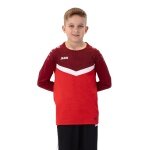 JAKO Sport-Langarmshirt Sweat Iconic (Polyester-Stretch-Fleece) rot/weinrot Kinder