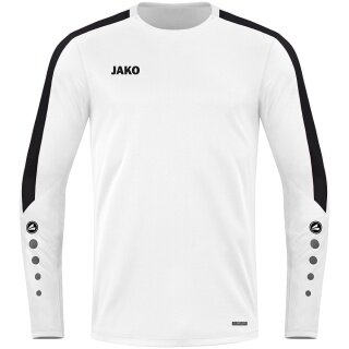 JAKO Sport-Langarmshirt Sweat Power (rec. Polyester, hohe Bewegungsfreiheit) weiss Kinder
