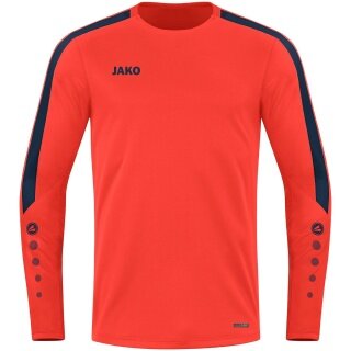 JAKO Sport-Langarmshirt Sweat Power (rec. Polyester, hohe Bewegungsfreiheit) orange/marineblau Kinder