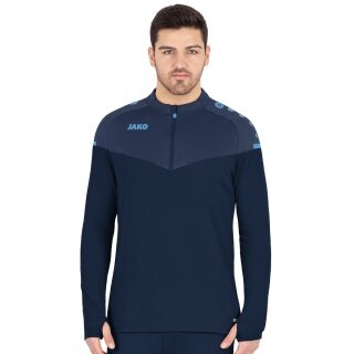 JAKO Sport-Langarmshirt Ziptop Champ 2.0 (100% Polyester) marineblau/hellblau Herren