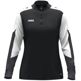 JAKO Langarmshirt Ziptop Dynamic (rec. Polyester, elastisches Material) schwarz/weiss/anthrazitgrau Damen
