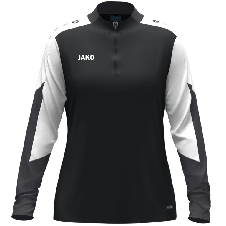 JAKO Langarmshirt Ziptop Dynamic (rec. Polyester, elastisches Material) schwarz/weiss/anthrazitgrau Damen
