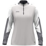 JAKO Langarmshirt Ziptop Dynamic (rec. Polyester, elastisches Material) hellgrau/weiss/grau Damen