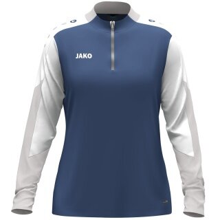 JAKO Langarmshirt Ziptop Dynamic (rec. Polyester, elastisches Material) nachtblau/weiss/hellgrau Damen
