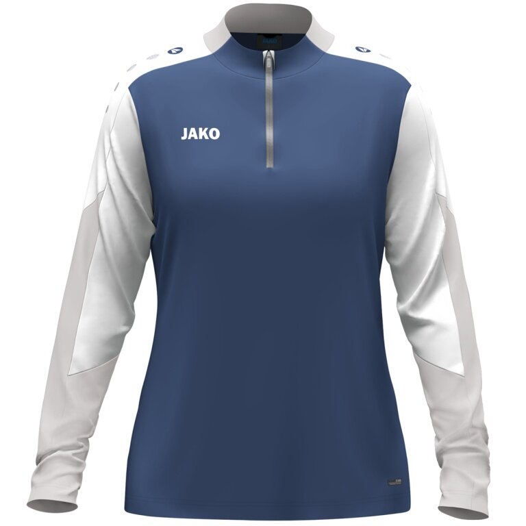 JAKO Langarmshirt Ziptop Dynamic (rec. Polyester, elastisches Material) nachtblau/weiss/hellgrau Damen