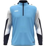 JAKO Langarmshirt Ziptop Dynamic (rec. Polyester, elastisches Material) himmelblau/weiss/marineblau Kinder