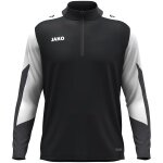 JAKO Langarmshirt Ziptop Dynamic (rec. Polyester, elastisches Material) schwarz/weiss/anthrazitgrau Kinder