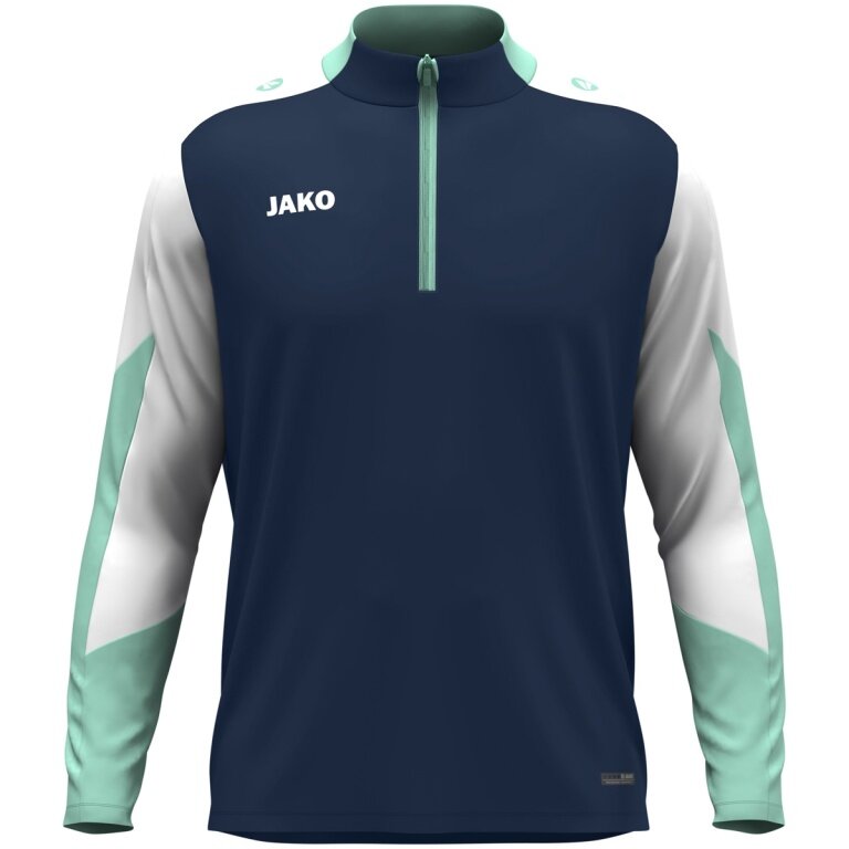 JAKO Langarmshirt Ziptop Dynamic (rec. Polyester, elastisches Material) marineblau/weiss/mintgrün Herren