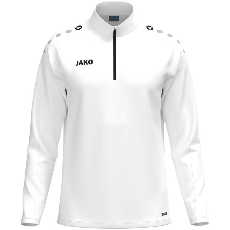 JAKO Langarmshirt Ziptop One (100% rec. Polyester, Innenseite aus Micro-Fleece) weiss Herren