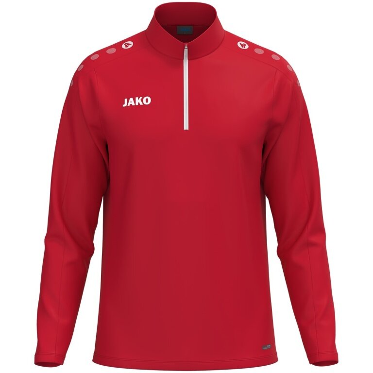 JAKO Langarmshirt Ziptop One (100% rec. Polyester, Innenseite aus Micro-Fleece) rot Herren