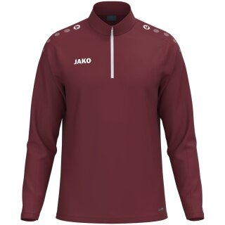 JAKO Langarmshirt Ziptop One (100% rec. Polyester, Innenseite aus Micro-Fleece) bordeauxrot Kinder