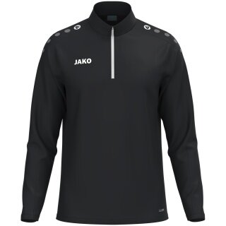 JAKO Langarmshirt Ziptop One (100% rec. Polyester, Innenseite aus Micro-Fleece) schwarz Herren