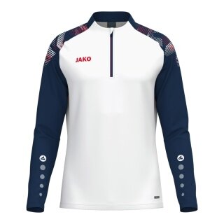 JAKO Langarmshirt Ziptop Sonic (rec. Polyester, weiches Tragegefühl) weiss/marineblau/rot Herren