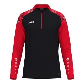 JAKO Langarmshirt Ziptop Sonic (rec. Polyester, weiches Tragegefühl) schwarz/rot Herren