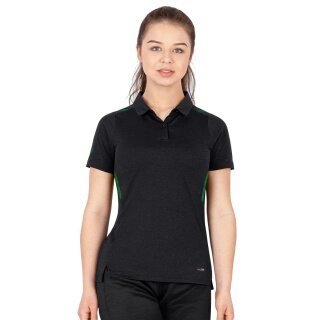 JAKO Sport-Polo Challenge (Polyester-Stretch-Jersey) schwarzmeliert/grün Damen