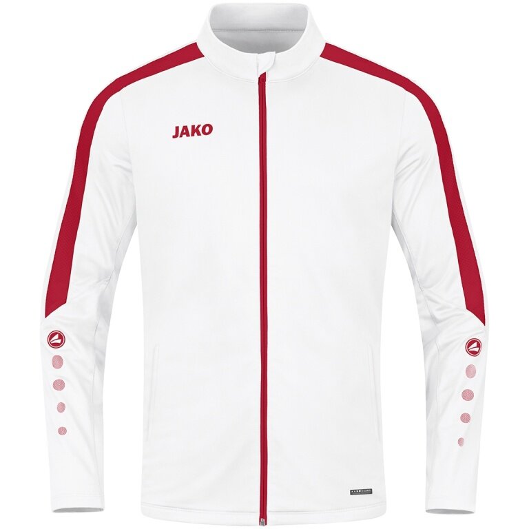 JAKO Polyesterjacke Power (100% rec. Polyester) weiss/rot Herren
