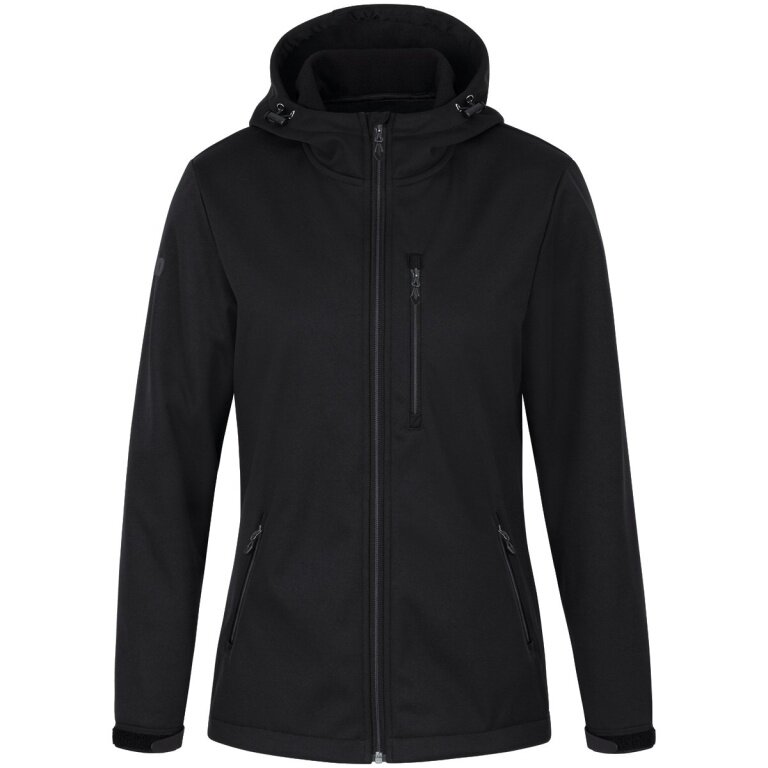 JAKO Softshelljacke Premium (Kapuze, wind- und wasserabweisend) schwarz Damen