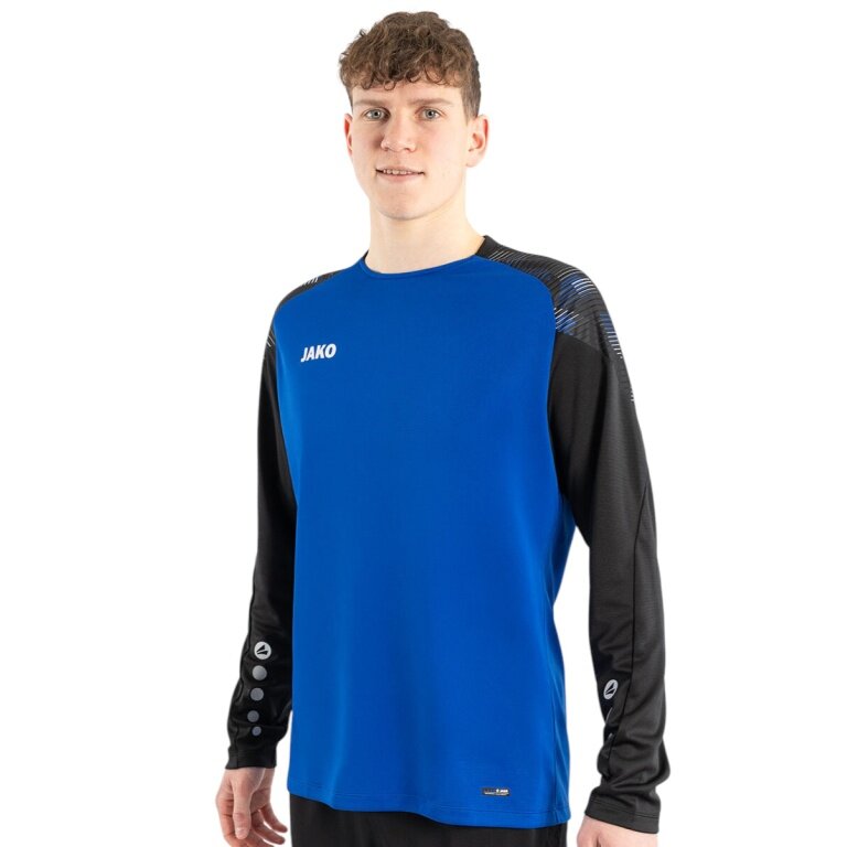 JAKO Sport-Langarmshirt Sonic Sweat (schnelltrocknend, strapazierfähig) royalblau/schwarz Herren