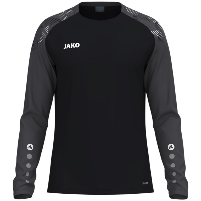 JAKO Sport-Langarmshirt Sonic Sweat (schnelltrocknend, strapazierfähig) schwarz/anthrazitgrau Kinder