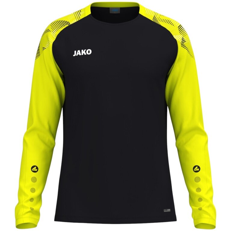 JAKO Sport-Langarmshirt Sonic Sweat (schnelltrocknend, strapazierfähig) schwarz/gelb Herren