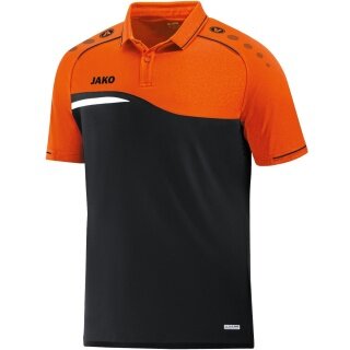 JAKO Sport-Polo Competition 2.0 (100% Polyester) schwarz/orange Kinder